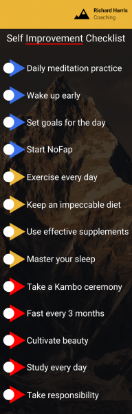 An infographic which details a checklist for self improvement